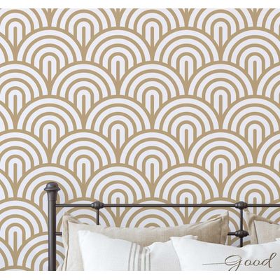 Papel de Parede Geométrico Semi-Círculo Moderno Marrom Autoadesivo de Vinil, Fácil Aplicação para Quarto, Armários e Sala - S4Sassy 63,5 cm (L) × 914,4 cm (C) / Marrom - Vinil Liso