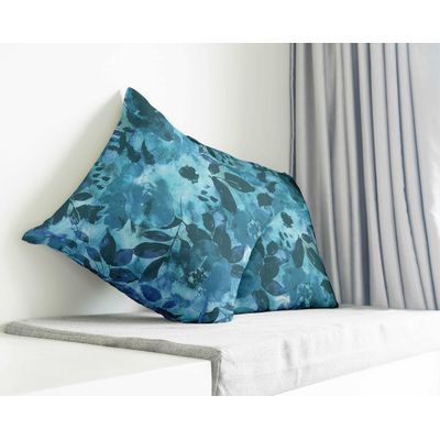 Capa de Travesseiro e Capa de Almofada Decorativa Estampada em Azul - Vargottam 30,48 Cm × 30,48 Cm – Quadrado / Azul