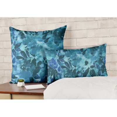 Capa de Travesseiro e Capa de Almofada Decorativa Estampada em Azul - Vargottam 30,48 Cm × 30,48 Cm – Quadrado / Azul