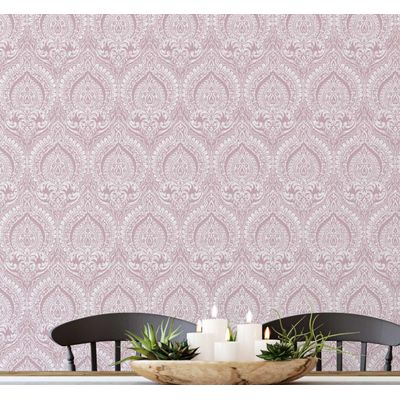 Papel de Parede Autoadesivo Vinílico Motivo Real Rosa, Fácil Aplicação DIY para Quarto Estilo Fazenda, Sala, Armários e Ambientes - S4Sassy 63,5 cm (L) × 609,6 cm (C) / Rosa - Vinil Liso