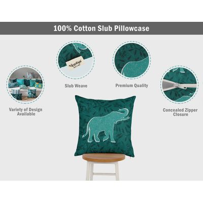 Capa de Almofada Decorativa Estampada Tema Azul - Vargottam 40,64 Cm × 40,64 Cm – Quadrado / Azul