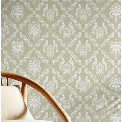 Papel de Parede Galo Real e Floral Bege, Vinil Autoadesivo, Fácil Instalação para Quarto Estilo Fazenda, Armários e Ambientes - S4Sassy 63,5 cm (L) × 609,6 cm (C) / Bege - Vinil Liso