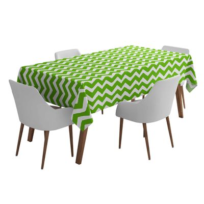 Toalha de Mesa Impermeável para Uso Interno e Externo para Pátio - Capa Primavera/Verão para Quintal/Churrasco/Piquenique - Vargottam 147,32 Cm × 259,08 Cm – Com Furo Para Guarda-Sol / Verde