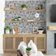 Papel de Parede Vinílico Autoadesivo Floral Vintage Chic Impermeável Cinza para Quarto, Espaços Alugados e Armários - S4Sassy 63,5 cm (L) × 609,6 cm (C) / Cinza - Vinil Liso