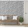 Papel de Parede Vinílico Autoadesivo Floral Vintage Chic Impermeável Cinza para Quarto, Espaços Alugados e Armários - S4Sassy 63,5 cm (L) × 609,6 cm (C) / Cinza - Vinil Liso