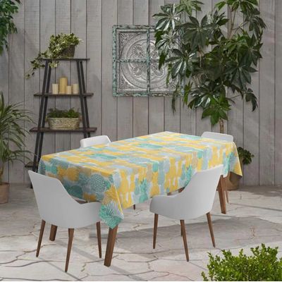 Toalhas de Mesa Internas/Externas Impermeáveis para Pátio, Capas de Mesa Primavera/Verão para Quintal, Churrascos e Piquenique - Vargottam 147,32 Cm (L) × 208,28 Cm (C) / Multicolorido