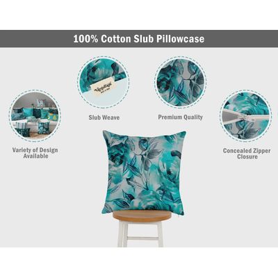 Capas de Travesseiro e de Almofada Decorativas Estampadas com Tema Azul - Vargottam 35,56 Cm × 60,96 Cm – Retangular / Azul