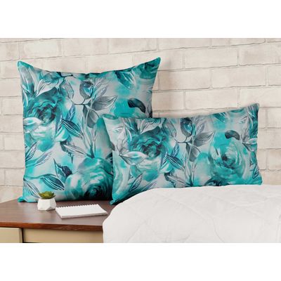 Capas de Travesseiro e de Almofada Decorativas Estampadas com Tema Azul - Vargottam 35,56 Cm × 60,96 Cm – Retangular / Azul
