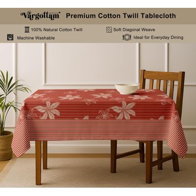 Toalha de Mesa Listrada Sarja de Algodão Cor Pêssego para 4 Pessoas Durável Lavável à Máquina Guardanapos e Caminhos Combinando - Vargottam 152,4 Cm × 152,4 Cm – Quadrado / Laranja
