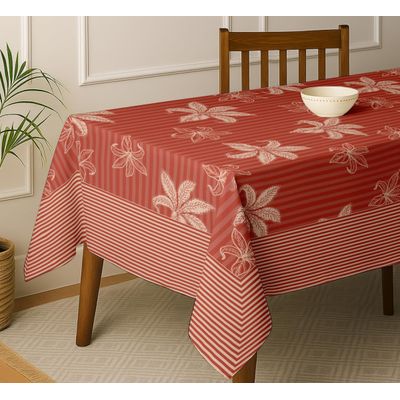 Toalha de Mesa Listrada Sarja de Algodão Cor Pêssego para 4 Pessoas Durável Lavável à Máquina Guardanapos e Caminhos Combinando - Vargottam 152,4 Cm × 152,4 Cm – Quadrado / Laranja