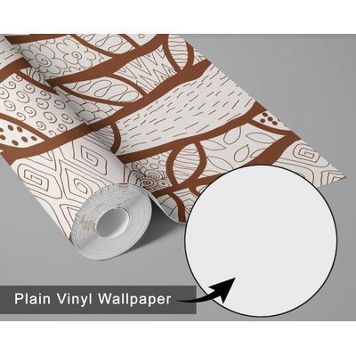 Papel de Parede Estampa de Esboço de Árvore Moderna Marrom - Vinil Autoadesivo, Decorativo Fácil DIY para Quarto, Armários e Salas - S4Sassy 63,5 cm (L) × 152,4 cm (C) / Marrom - Vinil Texturizado