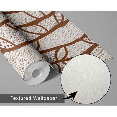 Papel de Parede Estampa de Esboço de Árvore Moderna Marrom - Vinil Autoadesivo, Decorativo Fácil DIY para Quarto, Armários e Salas - S4Sassy 63,5 cm (L) × 152,4 cm (C) / Marrom - Vinil Texturizado