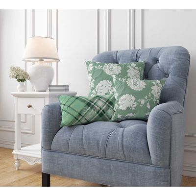 Capas de Almofada Verdes Estampadas Decorativas de Luxo - Vargottam 30,48 Cm × 60,96 Cm – Retangular / Verde