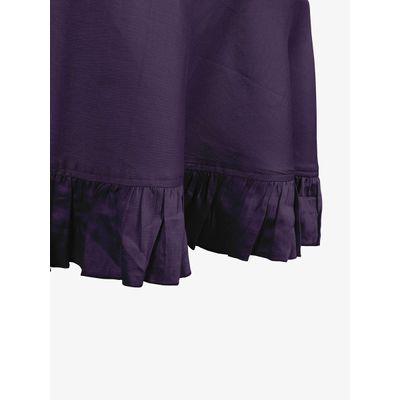 Toalha de Mesa com Babado para Cozinha e Sala de Jantar, Capa Redonda Decorativa, Algodão Lisa, Roxa - Vargottam 152,4 Cm × 213,36 Cm – Retangular / Roxo