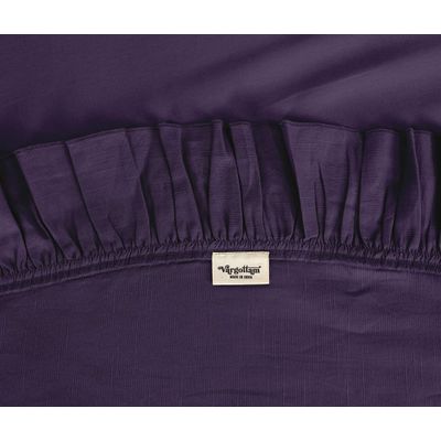 Toalha de Mesa com Babado para Cozinha e Sala de Jantar, Capa Redonda Decorativa, Algodão Lisa, Roxa - Vargottam 152,4 Cm × 213,36 Cm – Retangular / Roxo