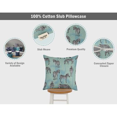 Capas de Almofada Luxuosas Estampadas Tema Azul, Capas Decorativas e Capa para Almofada de Sofá - Vargottam 40,64 Cm × 40,64 Cm – Quadrado / Azul