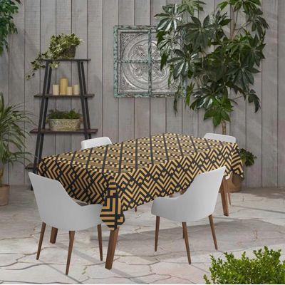 Toalhas de Mesa Impermeáveis para Interior/Exterior e Pátio - Capas de Mesa Primavera/Verão para Quintal/Churrasco/Piquenique - Vargottam 147,32 Cm × 259,08 Cm / Amarelo