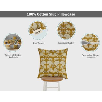 Capas de Almofada Amarelas Estampadas de Luxo, Capas Decorativas para Almofada, Capa para Almofada Decorativa - Vargottam 30,48 Cm × 30,48 Cm – Quadrado / Amarelo