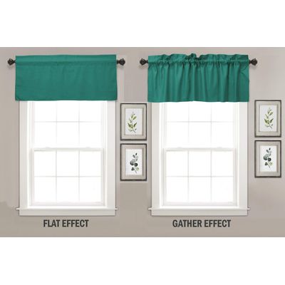 Bandô Liso em Algodão Decorativo com Bolso para Varão, Meia Cortina para Janela de Cozinha - Vargottam 45,7 Cm (L) × 142,2 Cm (C) – 1 Painel / Verde