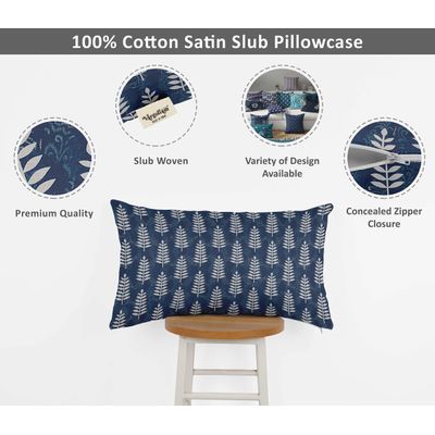 Capas de Almofada Luxo Estampadas Tema Azul e Capa para Almofada Lombar Decorativa - Vargottam 60,96 Cm × 30,48 Cm / Azul