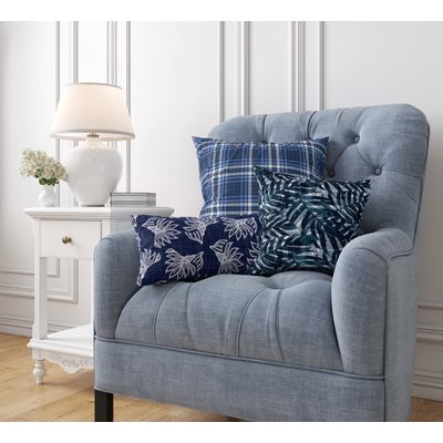 Capas de Almofada Decorativas Estampadas Tema Azul de Luxo - Vargottam 30,48 Cm × 50,8 Cm – Retangular / Azul