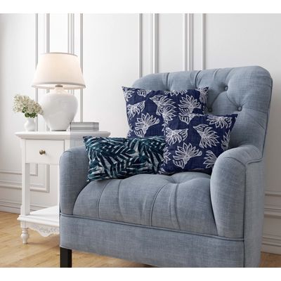 Capas de Almofada Decorativas Estampadas Tema Azul de Luxo - Vargottam 30,48 Cm × 50,8 Cm – Retangular / Azul