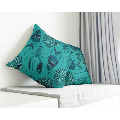 Capas de Almofada Decorativas Estampadas Tema Azul - Vargottam 45,72 Cm × 45,72 Cm – Quadrado / Azul