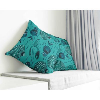 Capas de Almofada Decorativas Estampadas Tema Azul - Vargottam 45,72 Cm × 45,72 Cm – Quadrado / Azul