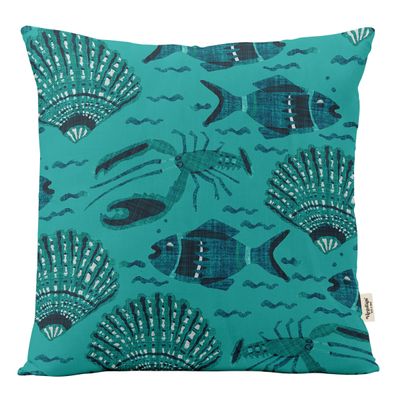Capas de Almofada Decorativas Estampadas Tema Azul - Vargottam 45,72 Cm × 45,72 Cm – Quadrado / Azul