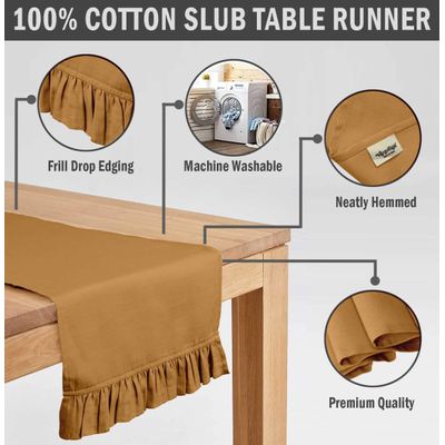 Marrom Decoração para Casa Elegante para Casamento, Festa e Feriado Decoração de Mesa Caminho de Mesa - Vargottam 35,56 Cm (L) × 335,28 Cm (C) / Marrom