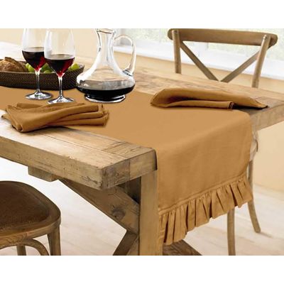 Marrom Decoração para Casa Elegante para Casamento, Festa e Feriado Decoração de Mesa Caminho de Mesa - Vargottam 35,56 Cm (L) × 335,28 Cm (C) / Marrom