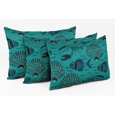 Capas de Almofada Decorativas Estampadas Tema Azul - Vargottam 30,48 Cm × 60,96 Cm – Retangular / Azul