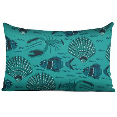 Capas de Almofada Decorativas Estampadas Tema Azul - Vargottam 30,48 Cm × 60,96 Cm – Retangular / Azul