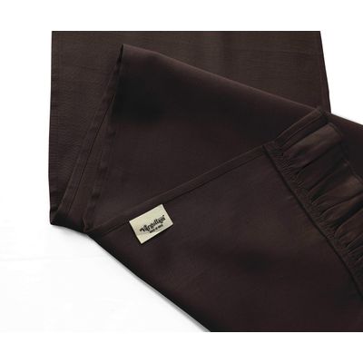 Caminho de Mesa com Babado Marrom para Decoração de Casa e Cozinha - Vargottam 35,56 Cm (L) × 91,44 Cm (C) / Marrom