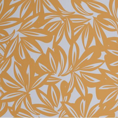 Papel de Parede Moderno de Folhas Tropicais Laranja, Vinil Autoadesivo, Revestimento Fácil DIY para Quarto, Armários e Salas - S4Sassy 63,5 cm (L) × 914,4 cm (C) / Laranja - Vinil Texturizado