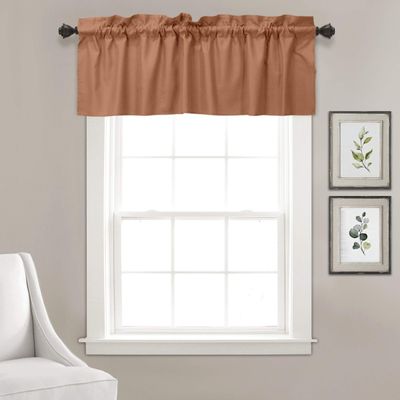 Bandô Liso de Algodão, Cortina Decorativa com Bolso para Varão, Meia Cortina para Janela de Cozinha - Vargottam 91,4 Cm (L) × 76,2 Cm (C) – 2 Painéis / Laranja