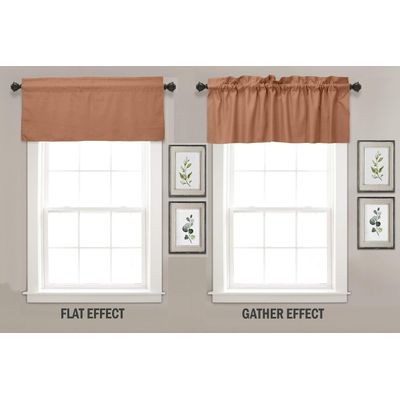 Bandô Liso de Algodão, Cortina Decorativa com Bolso para Varão, Meia Cortina para Janela de Cozinha - Vargottam 91,4 Cm (L) × 76,2 Cm (C) – 2 Painéis / Laranja