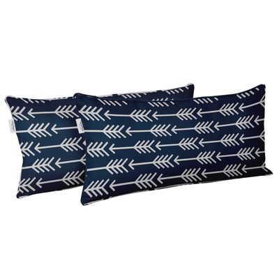Capa para Almofada Lombar de Poliéster para Uso Interno/Externo, Retangular Impermeável para Móveis de Pátio - Vargottam 30,48 Cm × 50,8 Cm / Azul