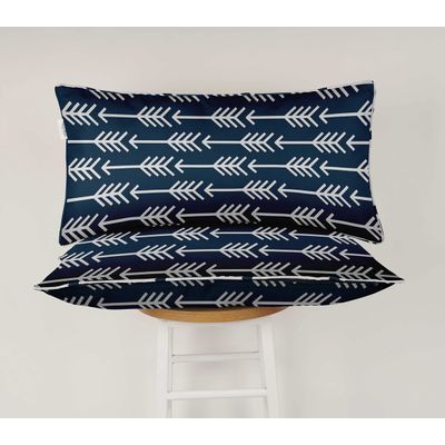 Capa para Almofada Lombar de Poliéster para Uso Interno/Externo, Retangular Impermeável para Móveis de Pátio - Vargottam 30,48 Cm × 50,8 Cm / Azul