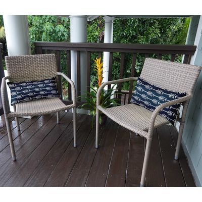 Capa para Almofada Lombar de Poliéster para Uso Interno/Externo, Retangular Impermeável para Móveis de Pátio - Vargottam 30,48 Cm × 50,8 Cm / Azul