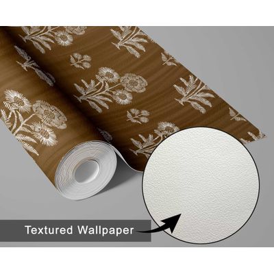 Papel de Parede Vinil Autoadesivo Dália Impermeável Verde Removível Estilo Asiático para Quartos, Salas, Armários e Inquilinos - S4Sassy 63,5 cm (L) × 914,4 cm (C) / Verde - Vinil Texturizado