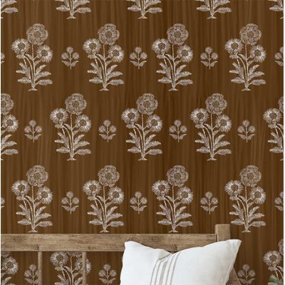 Papel de Parede Vinil Autoadesivo Dália Impermeável Verde Removível Estilo Asiático para Quartos, Salas, Armários e Inquilinos - S4Sassy 63,5 cm (L) × 914,4 cm (C) / Verde - Vinil Texturizado