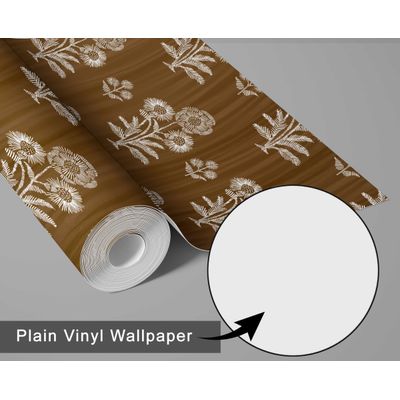 Papel de Parede Vinil Autoadesivo Dália Impermeável Verde Removível Estilo Asiático para Quartos, Salas, Armários e Inquilinos - S4Sassy 63,5 cm (L) × 914,4 cm (C) / Verde - Vinil Texturizado