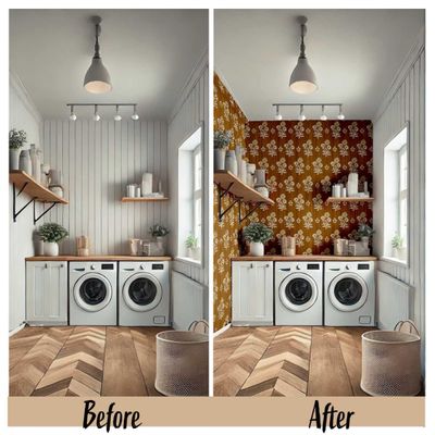 Papel de Parede Vinil Autoadesivo Dália Impermeável Verde Removível Estilo Asiático para Quartos, Salas, Armários e Inquilinos - S4Sassy 63,5 cm (L) × 914,4 cm (C) / Verde - Vinil Texturizado
