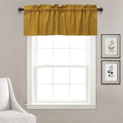 Bandô de Algodão Lisa com Bolso para Varão, Meia Cortina Decorativa para Janela da Cozinha - Vargottam 91,4 Cm (L) × 76,2 Cm (C) – 2 Painéis / Amarelo