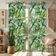 Cortinas Extra Longas Estampa Folhas Tropicais Verdes para Janelas/Portas de Altura Dupla, 2 Painéis, Ilhós, Georgette Filtrante - Vargottam 106,68 Cm (L) × 243,84 Cm (C) / Verde