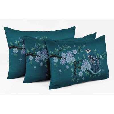 Capas de Almofada Luxuosas Estampadas com Tema Azul, Decorativas para Almofada Lombar - Vargottam 50,8 Cm × 30,48 Cm / Azul