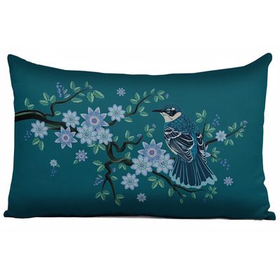 Capas de Almofada Luxuosas Estampadas com Tema Azul, Decorativas para Almofada Lombar - Vargottam 50,8 Cm × 30,48 Cm / Azul