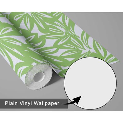 Papel de Parede Vinílico Autoadesivo Estampa Moderna de Folhas Tropicais Verde, Fácil Aplicação para Quarto, Armários e Ambientes - S4Sassy 63,5 cm (L) × 304,8 cm (C) / Verde - Vinil Liso