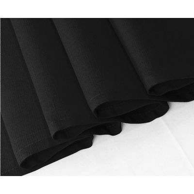 Tecido Slub de Algodão Preto para Decoração de Casa, Caminho de Mesa com Babado - Vargottam 35,56 Cm (L) × 228,6 Cm (C) / Preto